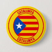 Catalunya Round Emblem Ronde Button 7,6 Cm (Voorkant)
