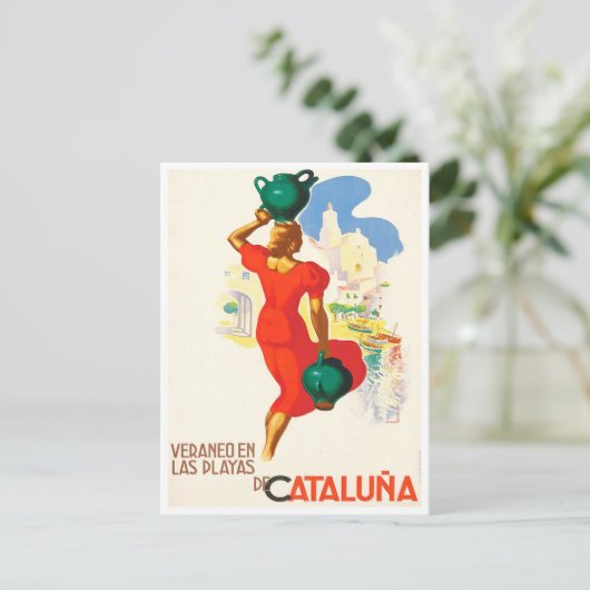 Catalunya Spanje vintage Briefkaart (Staand voorkant)