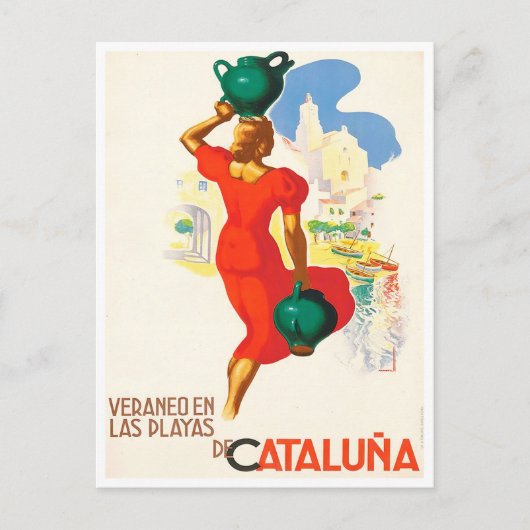 Catalunya Spanje vintage Briefkaart (Voorkant)