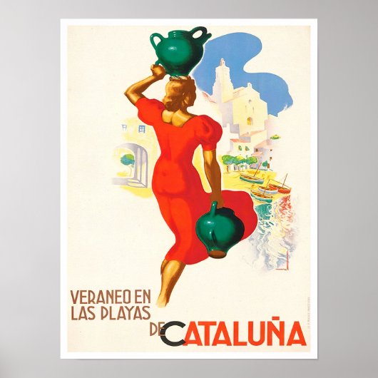 Catalunya Spanje vintage Poster (Voorkant)