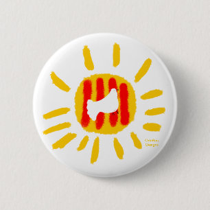 Catalunya zon, Catalonië vredesduif, knoop Ronde Button 5,7 Cm
