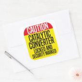 Catalytic Converter beveiligd en vergrendeld Vierkante Sticker (Envelop)