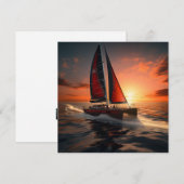 Catamaran Boat Gift Kaart (Voorkant / Achterkant)