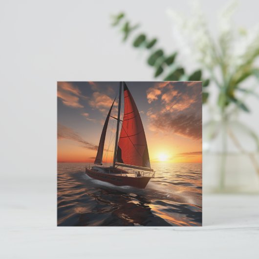 Catamaran Boat Gift Kaart (Staand voorkant)
