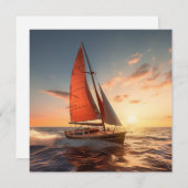 Catamaran Boat Gift Kaart (Voorkant / Achterkant)