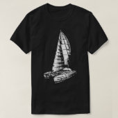 Catamaran Boat Old Sailing Boat Ocean Zee Fun Sail T-shirt (Design voorkant)