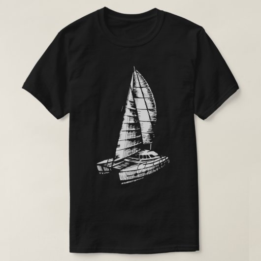 Catamaran Boat Old Sailing Boat Ocean Zee Fun Sail T-shirt (Design voorkant)