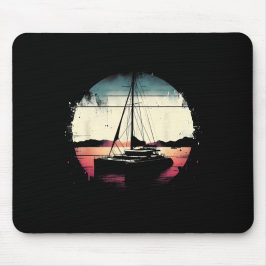 Catamaran Bootliefhebber - Vintage Zeiler Zeilboot Muismat (Voorkant)