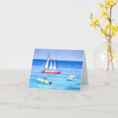 Catamaran Caribische kunst Cezane stijl Kaart (Gele Bloem)