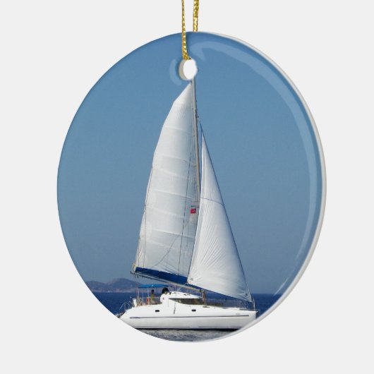 Catamaran Catchup Keramisch Ornament (Links)