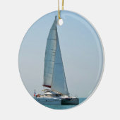 Catamaran Clara Keramisch Ornament (Links)