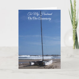 Catamaran Gepersonaliseerde Echtgenoot Huwelijksve Kaart