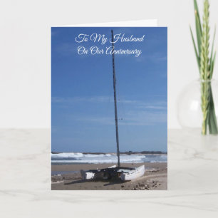 Catamaran Gepersonaliseerde Echtgenoot Huwelijksve Kaart