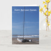 Catamaran Gepersonaliseerde nicht Verjaardag Kaart (Gele Bloem)