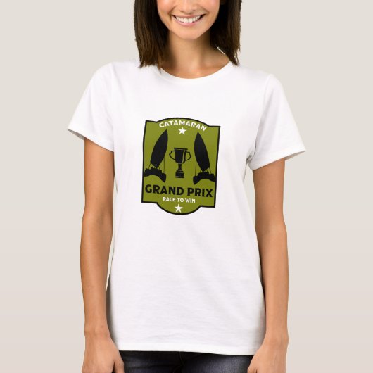 Catamaran Hydrofoil Zeilboot Racing T-shirt (Voorkant)