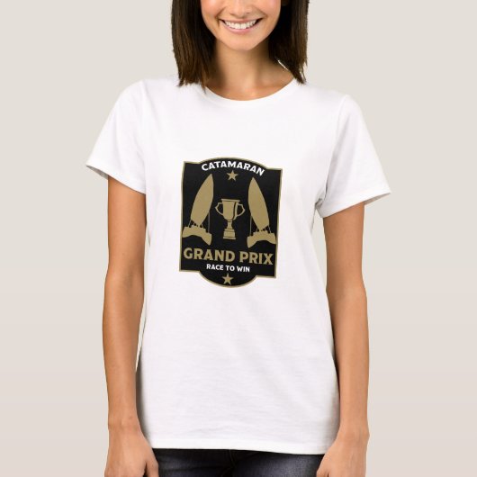 Catamaran Hydrofoil Zeilboot Racing T-shirt (Voorkant)