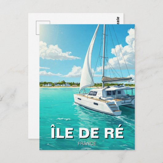 Catamaran Île de Ré Frankrijk Reizen Briefkaart (Voorkant / Achterkant)