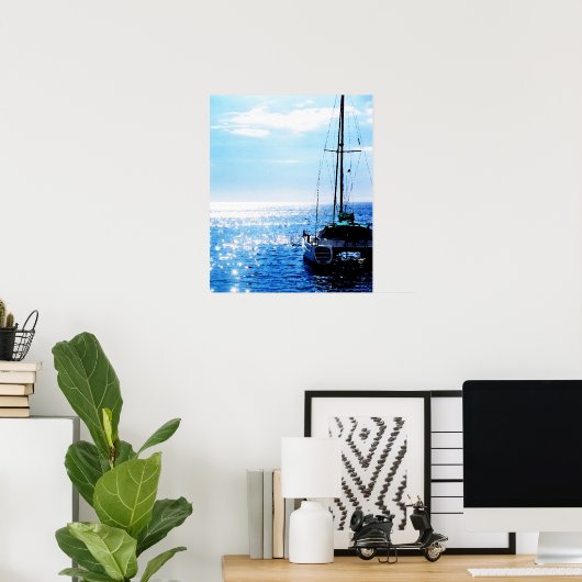 Catamaran in Beauful Dominica Waters Poster (Thuiskantoor)