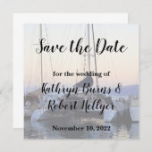 Catamaran in Lahaina Haven Bruiloft Save the Date Aankondiging (Voorkant / Achterkant)