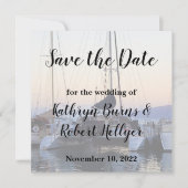 Catamaran in Lahaina Haven Bruiloft Save the Date Aankondiging (Voorkant)