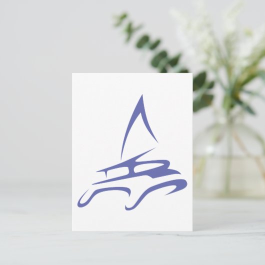 Catamaran in Swish Drawing Style Briefkaart (Staand voorkant)