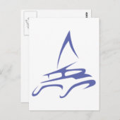 Catamaran in Swish Drawing Style Briefkaart (Voorkant / Achterkant)