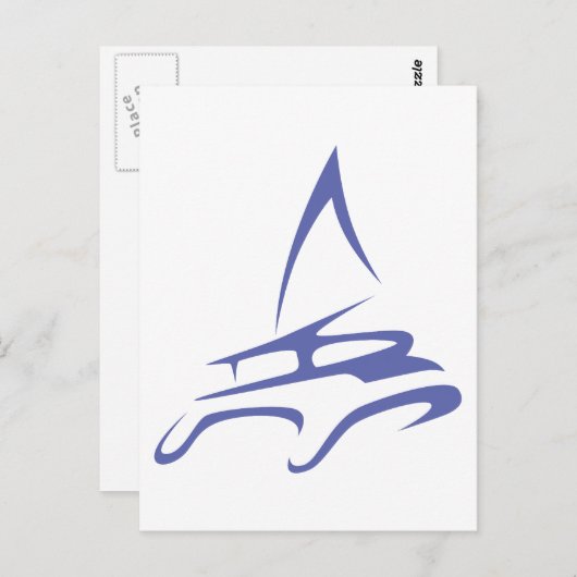 Catamaran in Swish Drawing Style Briefkaart (Voorkant / Achterkant)