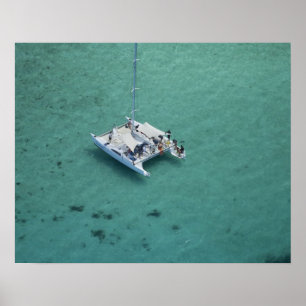 Catamaran, Mamanuca-eilanden, Fiji, Zuid-Pacific Poster