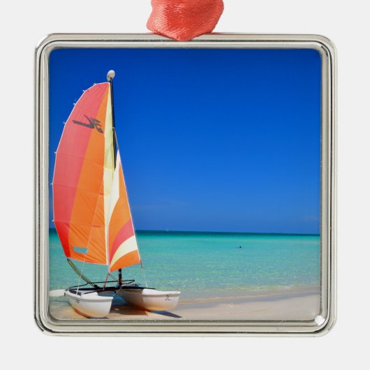 Catamaran Metalen Ornament (Voorkant)