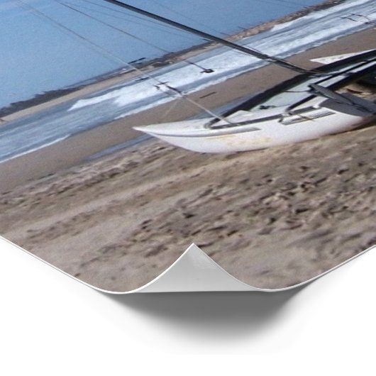 Catamaran op een strand poster (Hoek)