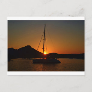 Catamaran op zonsondergang Ibiza.JPG Briefkaart