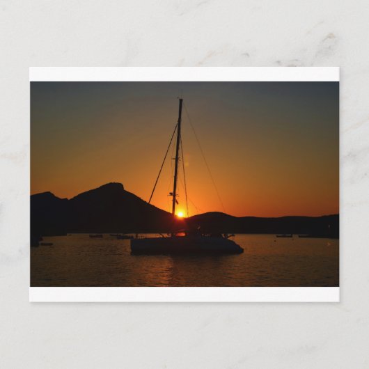 Catamaran op zonsondergang Ibiza.JPG Briefkaart (Voorkant)