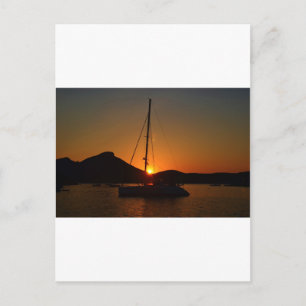 Catamaran op zonsondergang Ibiza.JPG Briefkaart