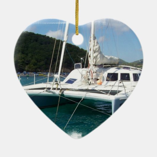 Catamaran Ornaments Keramisch Ornament (Achterkant)