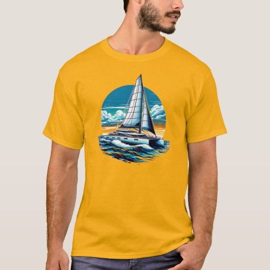 Catamaran Sailboot T-shirt (Voorkant)