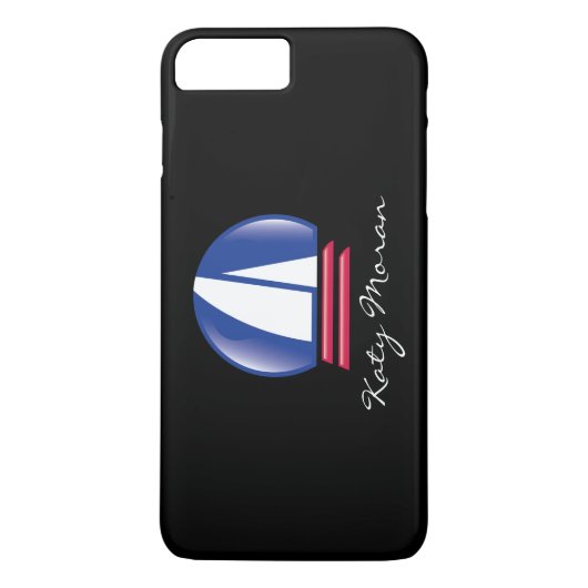 Catamaran Sailing_Blue Moon_on black_personalized Case-Mate iPhone Case (Achterkant)
