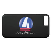 Catamaran Sailing_Blue Moon_on black_personalized Case-Mate iPhone Case (Achterkant (Horizontaal))
