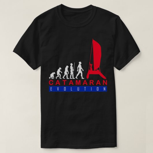 Catamaran Sailing Evolution Funny T-shirt (Design voorkant)