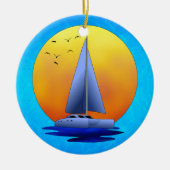 Catamaran Sailing Keramisch Ornament (Voorkant)