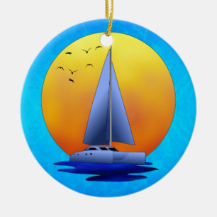 Catamaran Sailing Keramisch Ornament