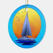 Catamaran Sailing Keramisch Ornament (Links)