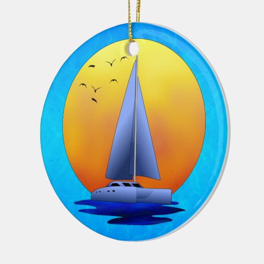 Catamaran Sailing Keramisch Ornament (Links)