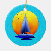 Catamaran Sailing Keramisch Ornament (Voorkant)