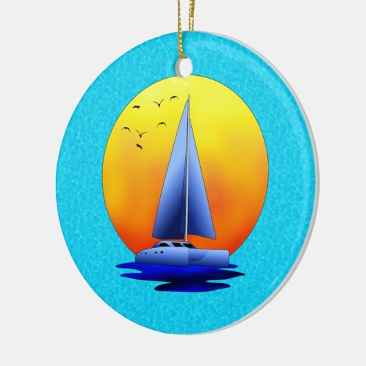Catamaran Sailing Keramisch Ornament (Links)