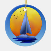 Catamaran Sailing Keramisch Ornament (Voorkant)