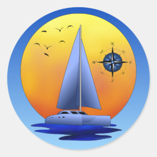 Catamaran Sailing Ronde Sticker
