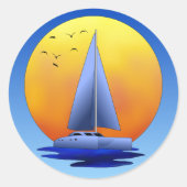 Catamaran Sailing Ronde Sticker (Voorkant)