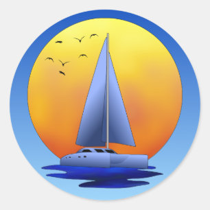 Catamaran Sailing Ronde Sticker
