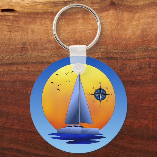 Catamaran Sailing Sleutelhanger (Voorkant)