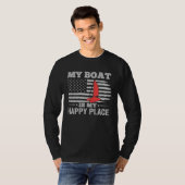 Catamaran Two Hulls Sailing American Flag Catamara T-shirt (Voorkant volledig)